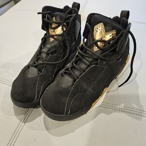 Jordan Black and Gold Kids Sneakers
